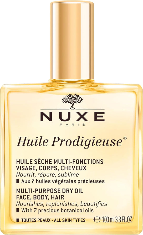 Nuxe Huile Prodigieuse 100ml – Multi-Purpose Dry Oil for Face, Body & Hair | Nourishing & Illuminating Oil