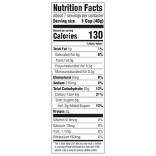 Nutrition Facts label showing 130 calories per 1 cup serving
