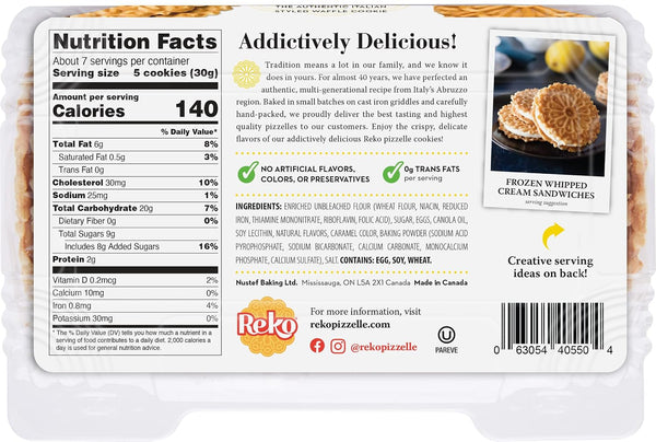 Back of a packaged food product showing Nutrition Facts, a marketing slogan, ingredients, and a barcode on a white background.