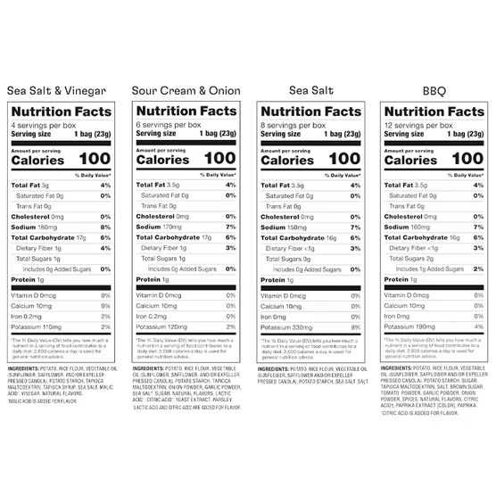 Popchips Snack Pack Variety 30 Count - nutrition and ingredients