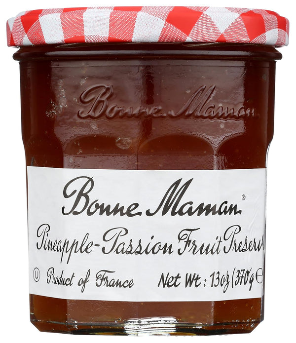 Bonne Maman Pineapple-Passion Fruit Preserves 13 oz - French jam jar front label