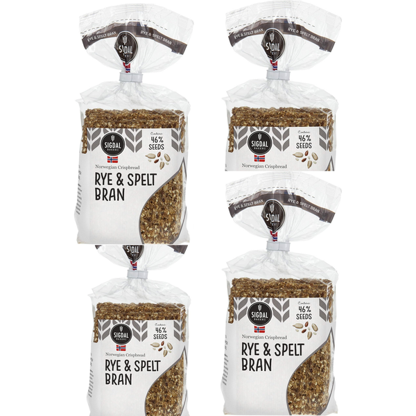 Sigdal 8.29 oz Rye & Spelt Bran Wholegrain Crispbread (Pack of 4)