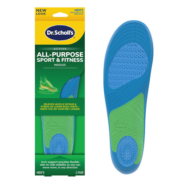 Dr. Scholl’s Sport Insoles - Superior Shock Absorption and Arch Support to Reduce Muscle Fatigue and Stress on Lower Body Joints for Men Size 8-14