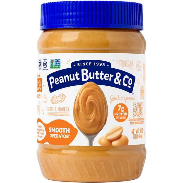 Peanut Butter & Co. Smooth Operator Peanut Butter, Creamy & Smooth Texture, 16 oz Jar