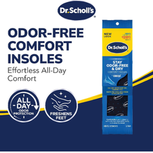 Dr. Scholl's® Stay Odor-Free & Dry Comfort Insoles with Odor-X®, Unisex Inserts, 1 Pair, Full Length Trim to Fit Men's Shoe Sizes (7-13) and Women's Shoe Sizes (5-10)