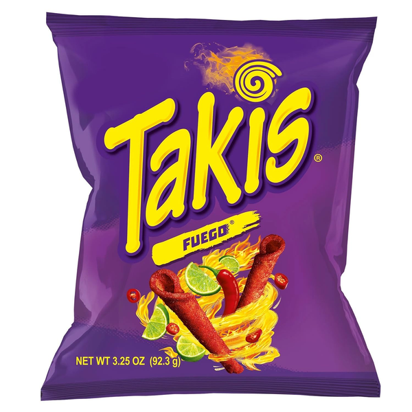 Takis Fuego Rolled Tortilla Chips 3.25 oz - hot chili pepper lime flavor