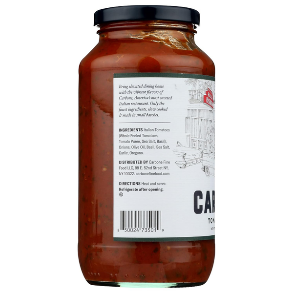 Carbone Tomato Basil Pasta Sauce, 15 oz – Authentic Italian Marinara with Fresh Basil – Slow-Simmered Gourmet Sauce by Carbone, No Added Sugar, Gluten-Free