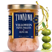 Tonnino Yellowfin Tuna Fillets in Olive Oil 6.7 oz front jar