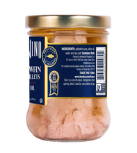 Tonnino Yellowfin Tuna Fillets in Olive Oil 6.7 oz ingredients UPC and storage label