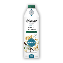 Elmhurst 1925 Vanilla Cashew Milk Unsweetened - 32 Ounce (Pack of 6) Dairy-Free, Vegan, Kosher, Shelf Stable Milk Made with Vanilla, Water & Cashew for Healthier, Simpler Plant-Based Alternatives