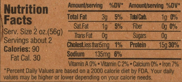 Nutrition facts label on a brown background