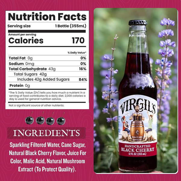 Virgil's Black Cherry Soda nutrition facts and ingredients