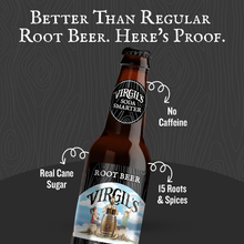 Virgil's Root Beer 12 fl oz - caffeine free cane sugar soda features