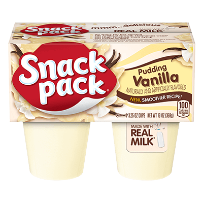 Snack Pack Vanilla Pudding 4-pack of cups made with real milk