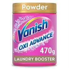 Vanish Oxi Action Powder Fabric Stain Remover 470g pink tub, oxygen-based stain remover for coloured fabrics