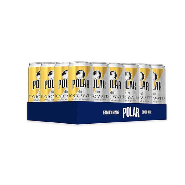 Polar Diet Tonic Water, Quinine Flavored Diet Sparkling Mixer, 7.5 oz Cans, 24 Pack