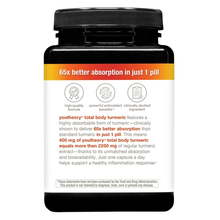 Youtheory Total Body Turmeric 90 capsules absorption and benefits label