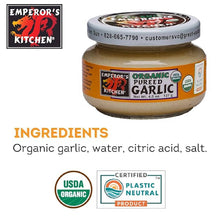 Emperor’s Kitchen Organic Pureed Garlic, 4.5 oz Jar, USDA Certified Organic Ready-to-Use Garlic for Cooking