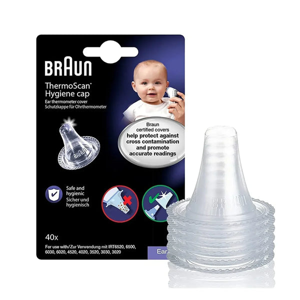 Braun ThermoScan Hygiene Caps for ear thermometer, 40-pack, safe & hygienic for accurate readings