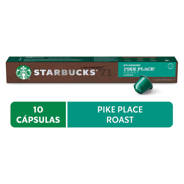 Starbucks Nespresso Pike Place Espresso Roast Coffee Pods 10 pods, pack of 1